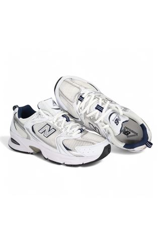 Sneaker donna in mesh e pelle colore bianco e blu notte. NEW BALANCE | MR530-SG